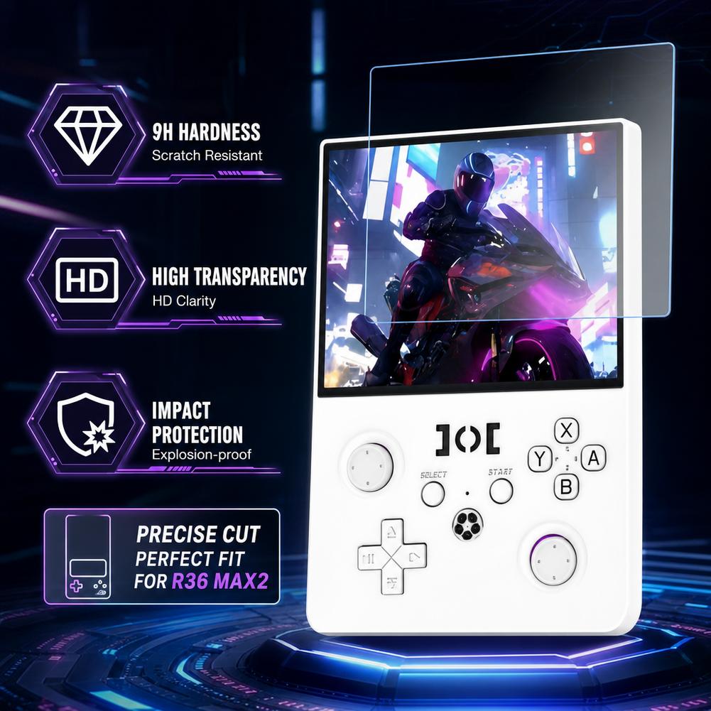 Gaming Console R36 Max - Protecteur d'écran en verre trempé pour
