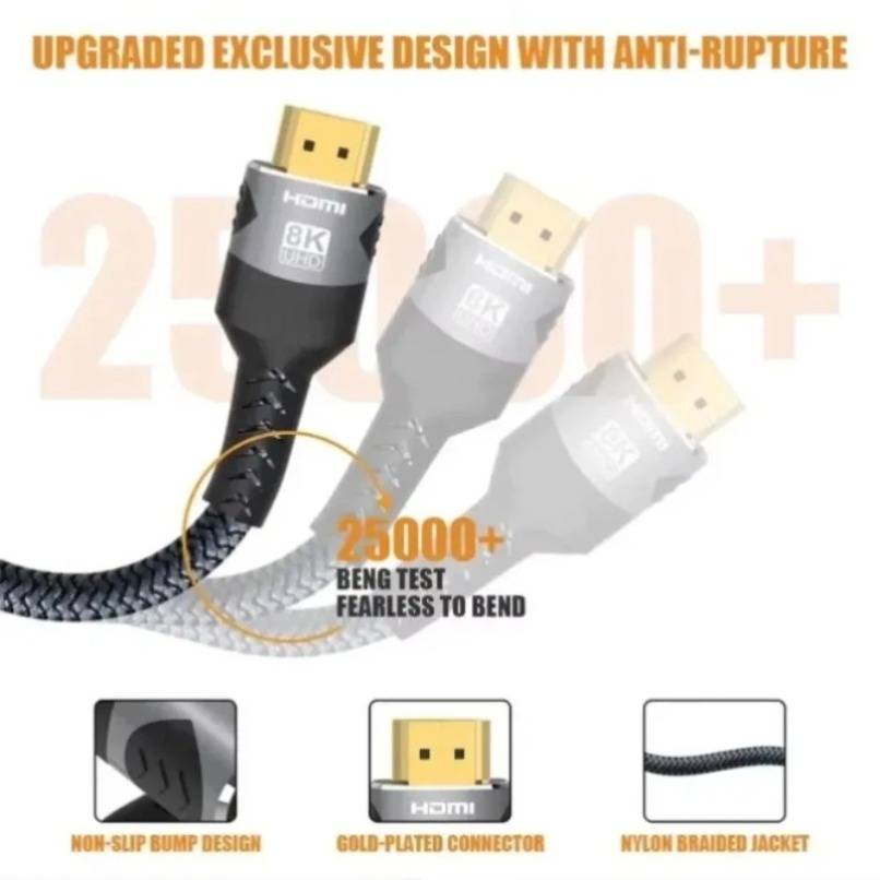 Câble HDMI 2.1 tressé 8K, haut - Gaming Console Definition avis et prix