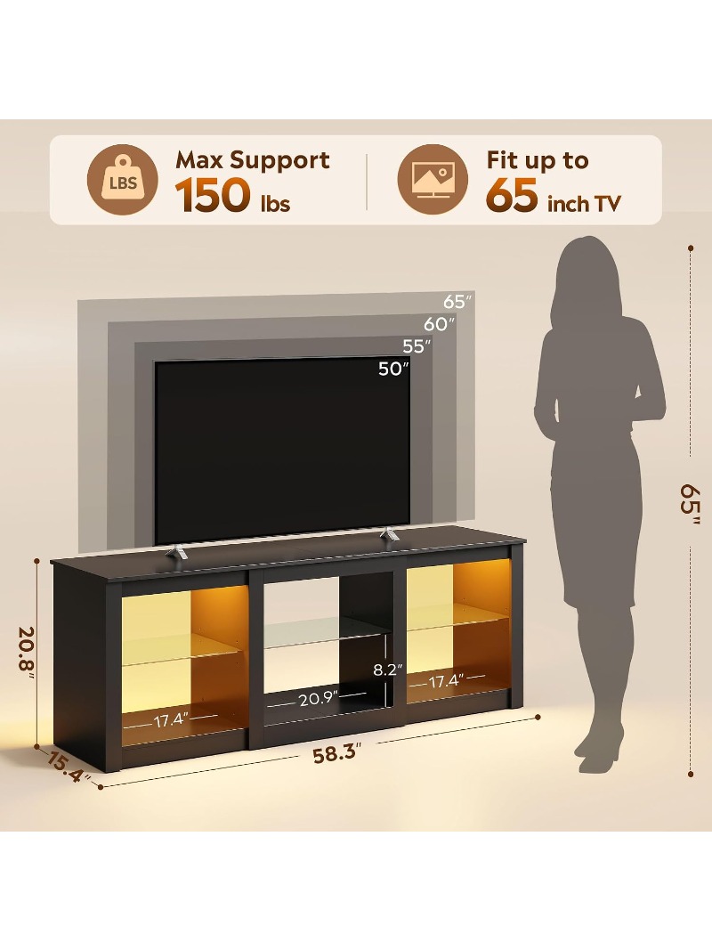 Meuble TV LED 58 pouces, centr - Gaming Console Room avis et prix